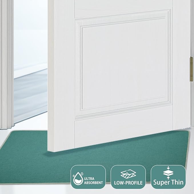 Yancorp 17"x30" Ultra Thin Bathroom Rugs,Kitchen Outdoor Bath Mat Non Slip Fit Under Door Super Absorbent Washable Indoor Door Mat Small Rug