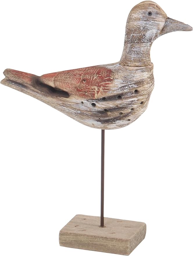 Deco 79 Wood Bird Decorative Sculpture Home Decor Statues, Set of 3 Accent Figurines 11"W, 14"H, Brown