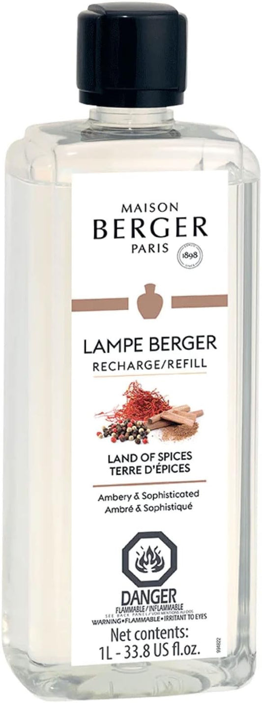 MAISON BERGER - Land of Spices - Lampe Berger Fragrance Refill for Home Fragrance Oil Diffuser - Air Freshener - 33.8 Fluid Ounces - 1 Liter
