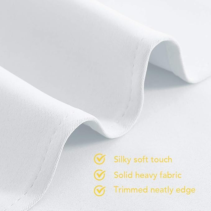 NICETOWN 50% Light Blocking Curtain Panels for Bedroom, Home Decoration Easy-Care Solid Grommet Draperies/Drapes, Window Covering for Kitchen (2 Panels, 60 by 84, White)