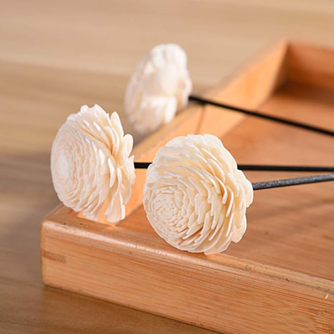 Amosfun 3Pcs Flower Rattan Reed Diffuser Sticks Essential Oil Aroma Diffuser Sticks Aroma Diffuser Sticks Replacement for Home Fragrance Aroma Oil (Black)