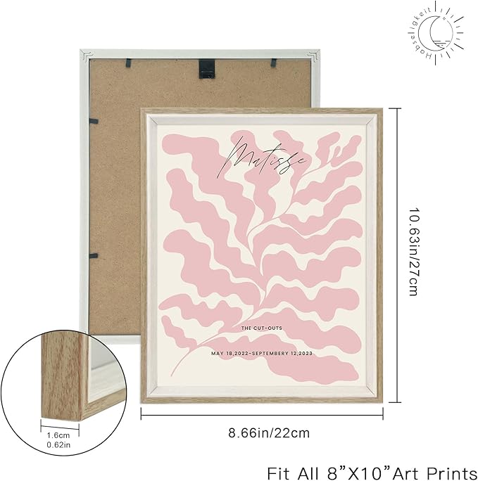Habseligkeit Pink Matisse Wall Art Prints, Abstract Wall Art Exhibition Posters, Vintage Wall Art Prints, Retro Room Decor for Girl's Bedroom 8x10 inch, Framed