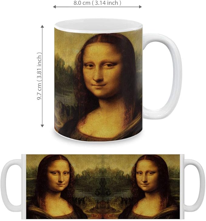 MUGBREW Classic Art Mona Lisa Leonardo Da Vinci Ceramic Coffee Mug Tea Cup, 11 OZ