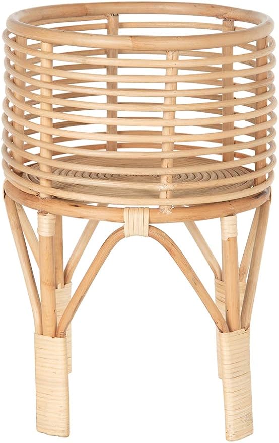 KOUBOO Rattan Indoor Plant Stand, Small, Natural Planter Brown