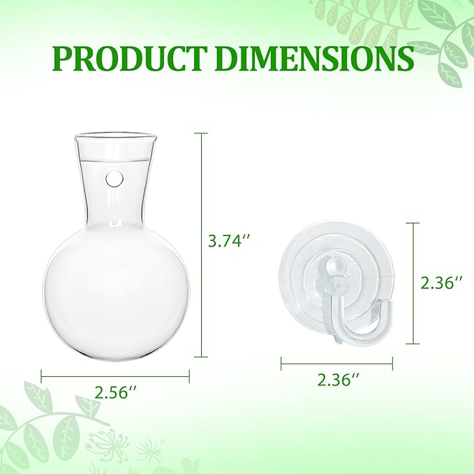 4 pcs Window Propagation Stations, Suction Cup Plastic Plant Propagation Bulbs, Easy to Install Wall Hanging Planter, No Nails Plastic Plant Terrarium Vase