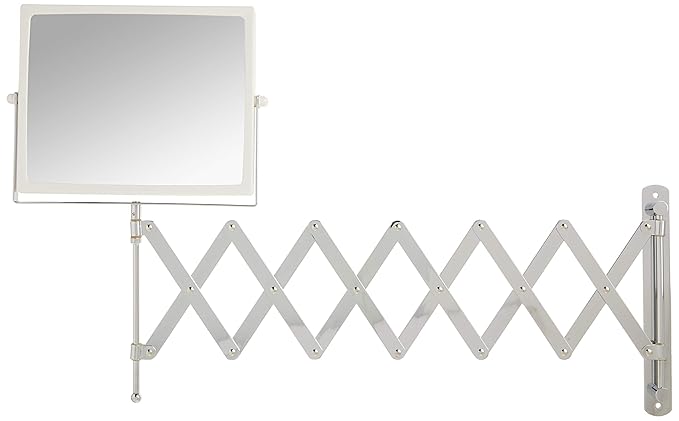 JERDON Two-Sided Swivel Wall Mount Mirror - Vanity Mirror with 5X Magnification & 30 inch Wall Extension - Model J2020C