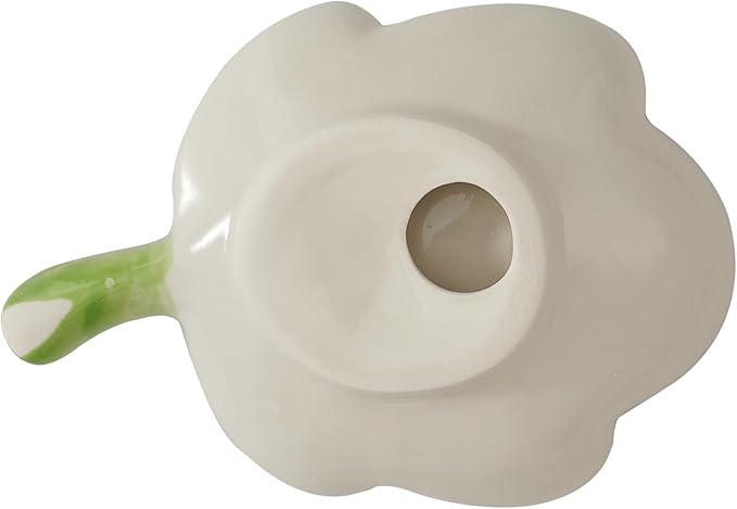 Ankah Decorative Ceramic Soap Box, Flower Shape Soap Dish, Self-Draining to Keep Dry Stop Mushy Soap Holder, Easy Cleaning, Best for Shower Bathroom and Kitchen (Tulip, White)