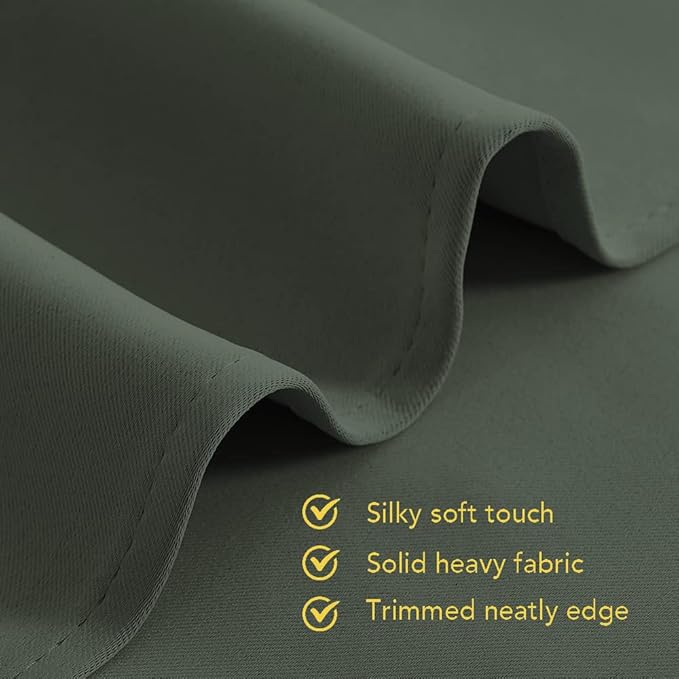 NICETOWN Thermal Curtains for Kids Room, Dark Mallard, Set of 2, 34 by 80 inches, Window Treatment Thermal Insulated Solid Grommet Blackout Drape Panels for Bedroom
