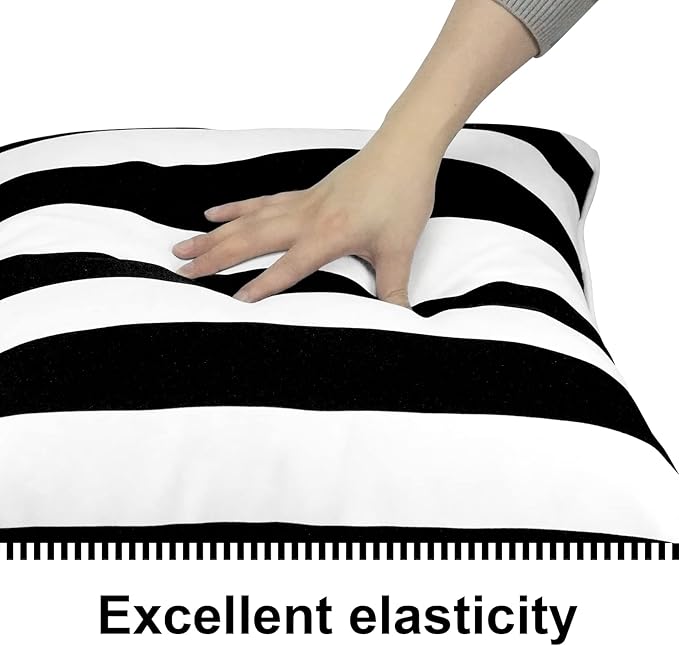 Outdoor Loveseat Cushion Set 48'' x 24'', Outdoor Cushions for Patio Furniture with Fastness Cover, Water Repellent Outdoor Seat Cushion and Couch Back Cushions for Bench, and Swing (Black Stripes)