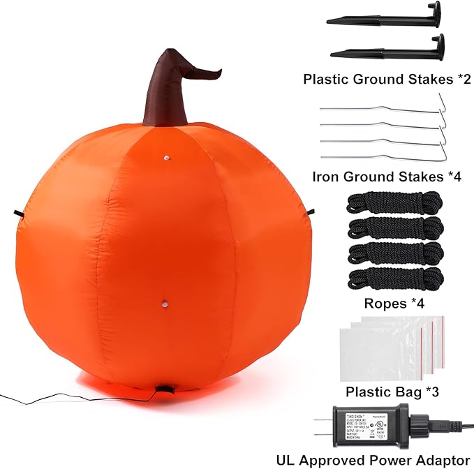Sizonjoy 4 Ft Halloween Blow up Inflatable Pumpkin Decoration-Lighted Halloween Inflatables for Home Yard Garden Indoor and Outdoor Halloween Decoration Outdoor