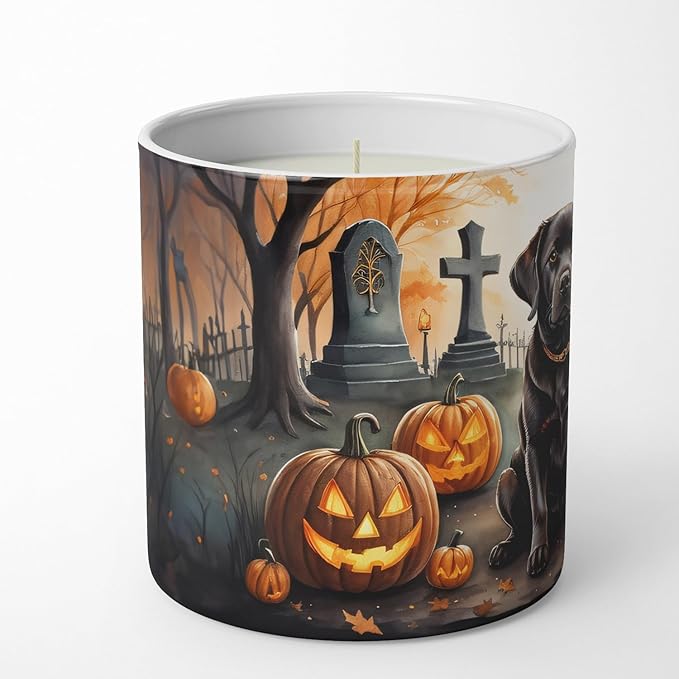 Caroline's Treasures DAC2032CDL Chocolate Labrador Retriever Spooky Halloween Decorative Soy Candle Nature Soy Wax Essential Oil Home Decor Ideal for Bedroom Kitchen Bath Office Gift, 10 oz