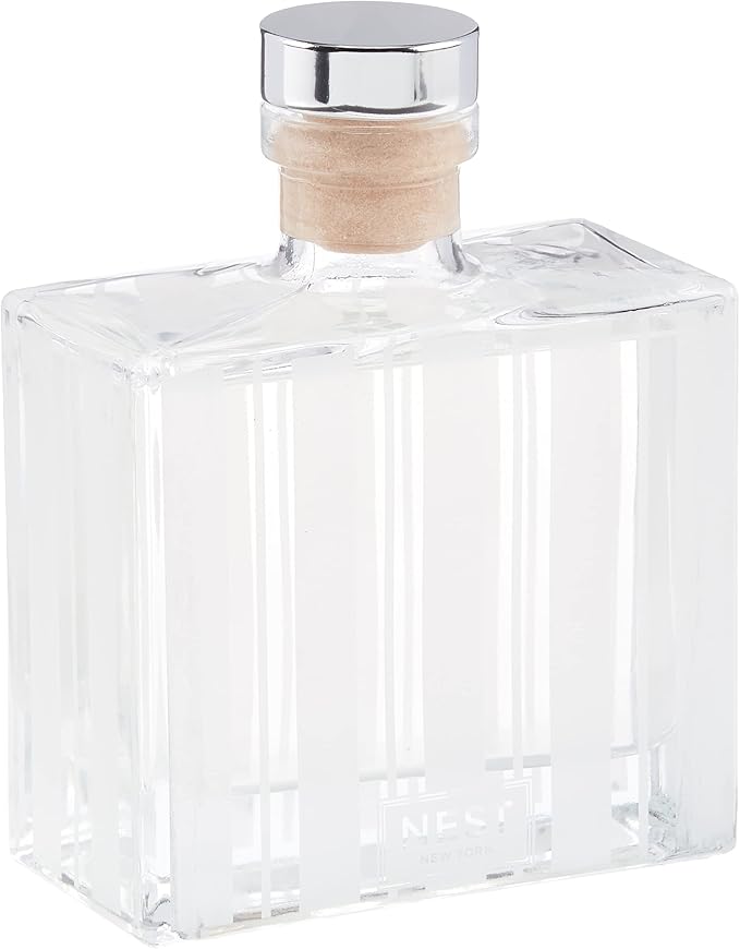 NEST New York Reed Diffuser, Amalfi Lemon & Mint - 5.9 fl oz - Fragrance for Up to 90 Days - Reusable, Refillable Glass Holder - Includes 8 All-Natural Reed Sticks - Flame Free