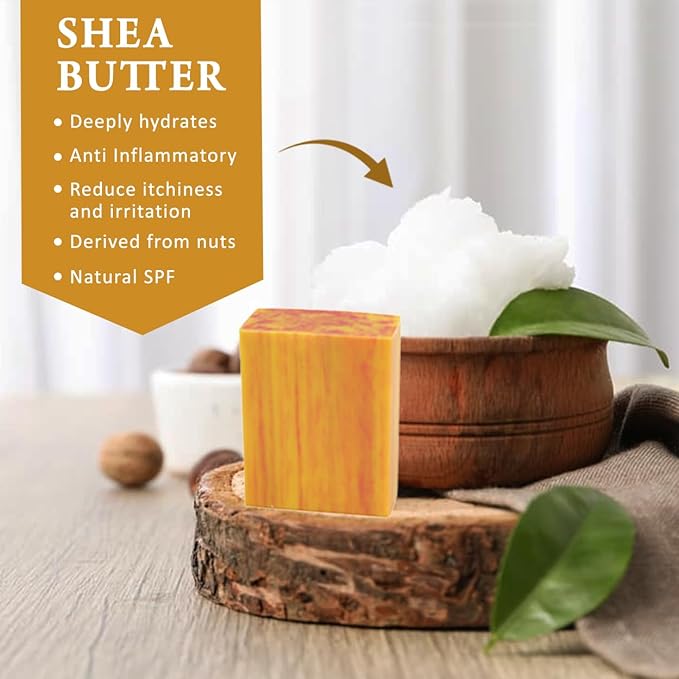 Peach Scented Natural Soap Bars (6 Bars), 3.5oz Moisturizing French Triple Milled Soap Bars Enriched with Shea Butter - Pure Plant Oil Bath & Body Soap Bars