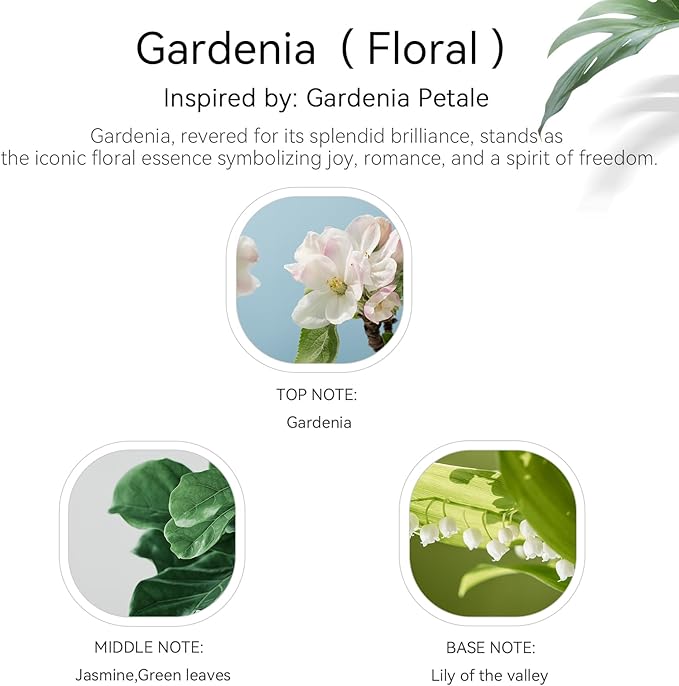 Hotel Diffuser Oil - Gardenia Essential Oils for Scent Air Cold Diffuser - Gardenia, Jasmine, Green Leaves, Lily of The Valley - Home Luxury Scents Aroma Fragrance