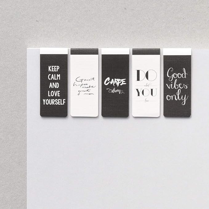 Monolike Magnetic Bookmarks Typography ver.2, Set of 5