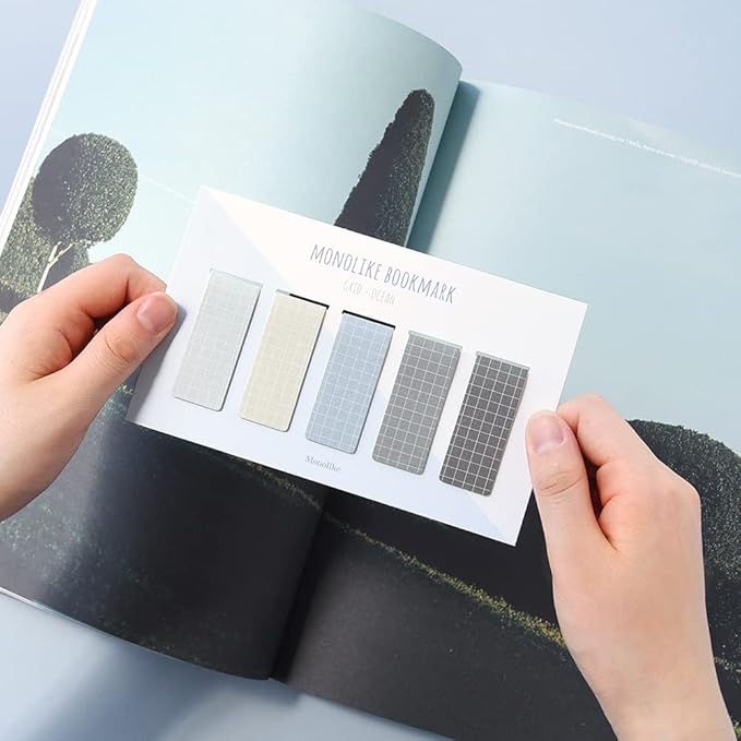 Monolike Magnetic Bookmarks Grid Ocean, Set of 5