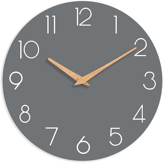 Wall Clock 12 Inch Gray