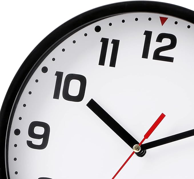 Wall Clock 9 Inch Battery Operated Silent Non-Ticking Wall Clock Modern Quartz Design Decorative Indoor Kitchen Office