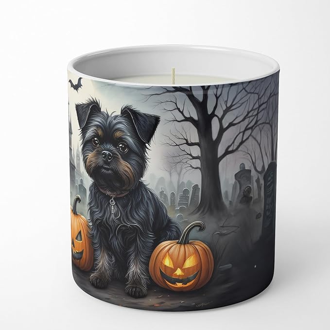 Caroline's Treasures DAC2001CDL Affenpinscher Spooky Halloween Decorative Soy Candle Nature Soy Wax Essential Oil Home Decor Ideal for Bedroom Kitchen Bath Office Gift, 10 oz