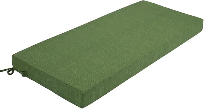 Patio Bench Cushion Covers for Outdoor Furniture with Ties, Water Resistant Loveseat/Settee Cushion Slipcover 42x18x3 Inch for Swing Porch Garden (Replacement Cover Only)-Tropical Linen Green