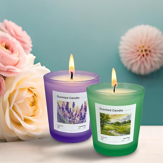 Scented Candles Gift Set of 6 Pack, Glass Jar Candles for 6 Scented, Long Lasting Soy Wax Aromatherapy Candle Set, Best Gifts with Gift Box for Every One