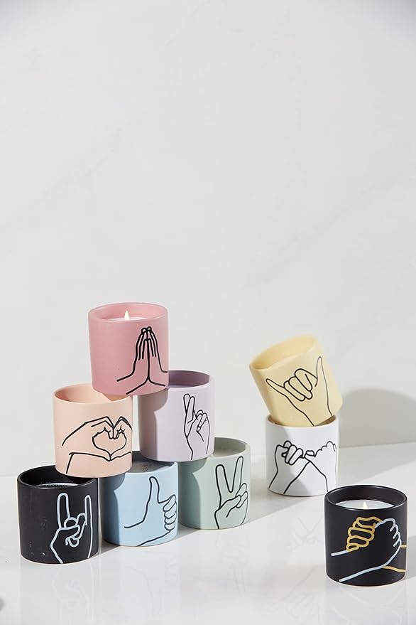 Paddywax Candles Impressions Artisan Hand-Poured Scented Candle, 5.75-Ounce Jar, Hang Loose Shaka - Ocean Rose + Bay