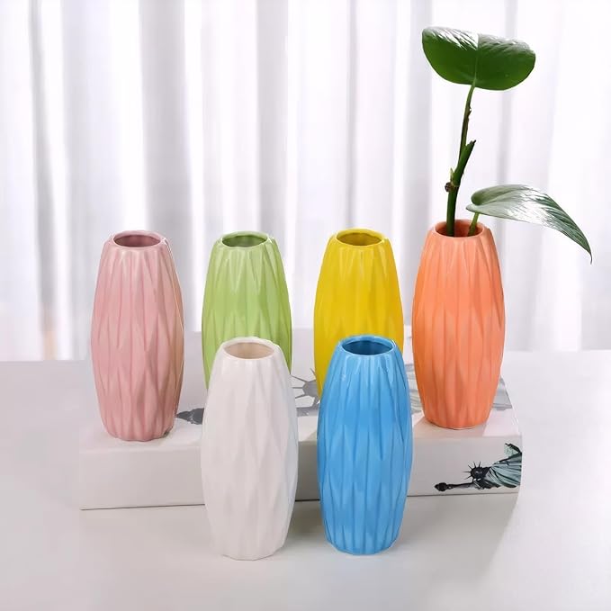 Ceramic Simple Vase for Flowers Plants,Mini Vase for Home Living Room Desk (Green 003)
