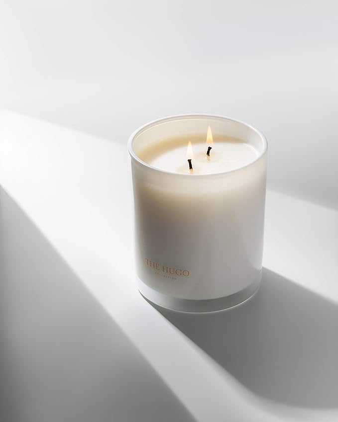 Scented Candles - Luxury Essential Oil Soy Wax Candles - Approx. 50 Hour Burn time - Rose and Dark Amber - 10.6 Oz Glass Jar Candle