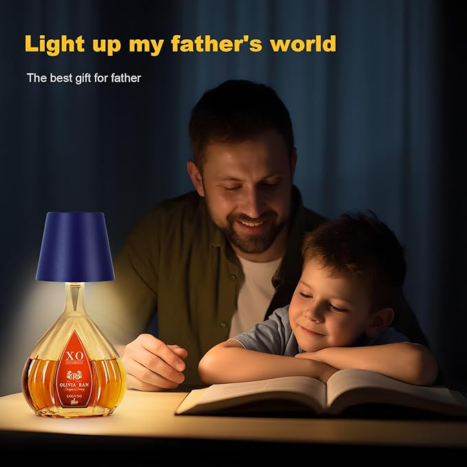 Wine Bottle Lamp, 2025 New 3 Color Rechargeable Wireless Bottle Lamp for Liquor Bottles with Touch Dimming for Parties, Restaurants & Home Decor (Royal Blue)