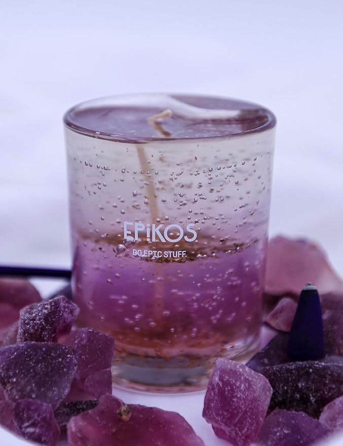 EPIKOS Scented Candles Aromatherapy Candle with Nighttime Illumination,12.35oz, 45-Hour Burn Time, Perfect Home Decor and Gift Choice, Floral, Fruity scents (Camellia)
