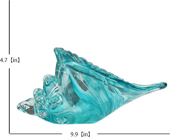 DOVDOV Blown Glass Conch Statues - Modern Glass Art, Conch Decorative Statues for Dining Tables, Entryways, Coffee Tables, Living Rooms, Kitchens, Shelf Fillers