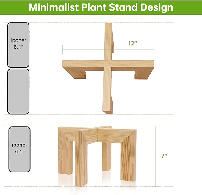 Wood Plant Stand Indoor/Outdoor for Plants, Large Size Planter Stand Holder,Sturdy and Stable Flower Pot Stand,Fits Most Size Flower Pots In Room (1 Pack-White)