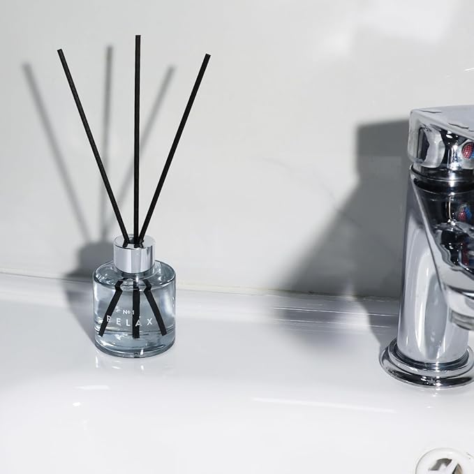 3 Pack Fragrance Reed Diffuser, 50ML Freesia Jasmine Lemongrass Aromatherapy Diffuser Set with 12 Black Fiber Sticks,Air Freshener for Bedroom Bathroom Office