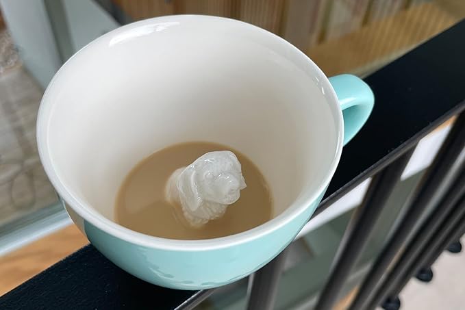 Creature Cups DOG Ceramic Cup (11 Ounce, Aqua Green Exterior) - Hidden 3D Animal Inside Mug - Puppy Doggie Mug - Birthday, Holiday & Housewarming Drinkware Gift for Coffee & Tea Lovers