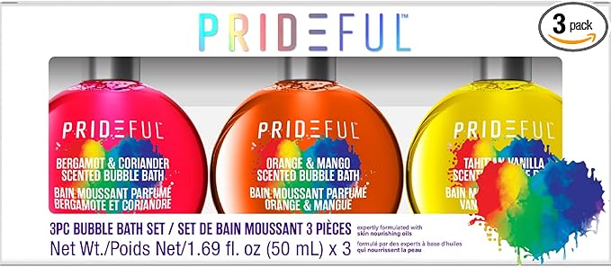 Prideful 3pc Bubble Bath Set (50ML) X 3 (Bergamot & Coriander, Orange & Mango, Tahitian Vanilla)