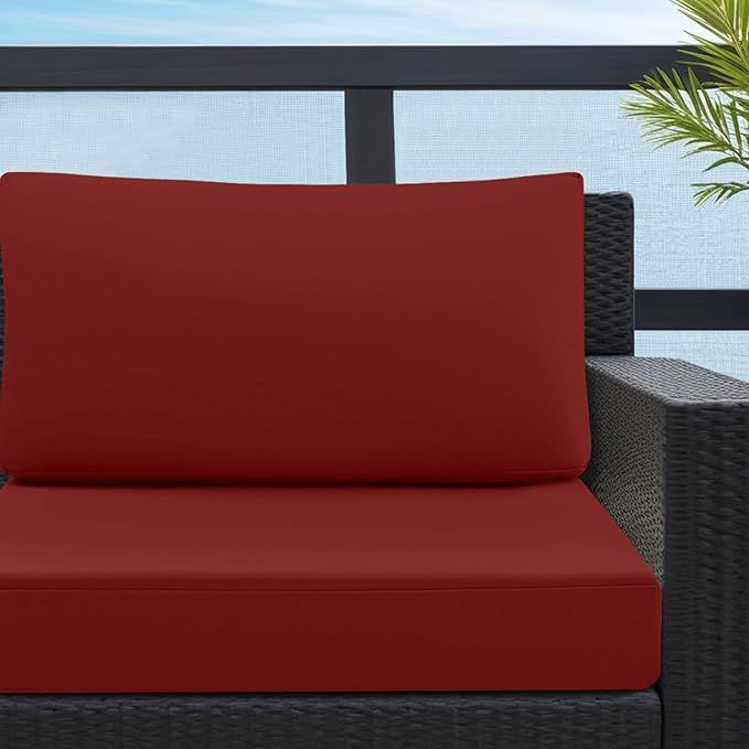 idee-home Outdoor Cushions for Patio Furniture, Outdoor Seat Cushion, Waterproof Hampton Bay Deep Seat Replacement Couch Chair Cushions for Garden Lawn Backyard Deck, 28.5 x 28.5
