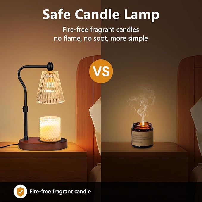 Candle Warmer Lamp with Dimmer 2 Bulbs, Candle Warmer with Timer Adjustable Height for Scented Wax Jar Candles, Gifts for Women Mom New Home, Christmas Gifts for Woemn Mothers Day, Birthday