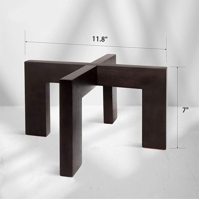 Gendral Forwepup Plant Stand Indoor Outdoor, Mid Century Plant Stand for Indoor Plants, Wood Modern Plant Holder Rattan Flower Plant stool, Low Short Boho Rustic Planter Stand, Fit 5-15 Inch Pot…