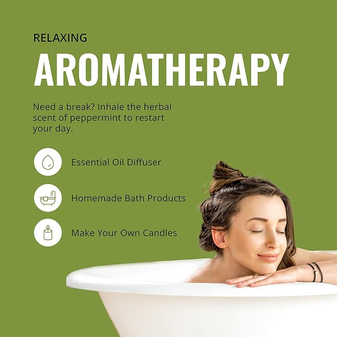 Peppermint Essential Oil, 16 oz Bottle for Diffusers, House Cleaning, Candles, 1 Pack, Aromatherapy Oil