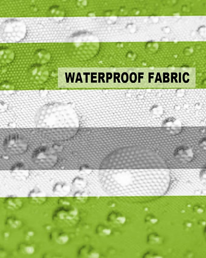 Outdoor Waterproof Throw Pillow Covers Set of 2 Grey Green Stripes Decorative Outdoor Pillows Cushion Case 26x26 Inch Classic Striped Patio Pillows for Couch Sofa Bed Garden Office Home Decor