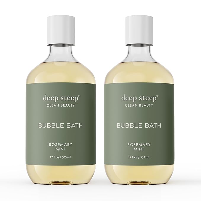 Deep Steep Bubble Bath, 17 Ounce (Pack of 2) (Rosemary Mint)