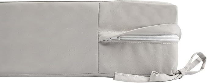Patio Cushion Covers with Ties, 2 Pack, Outdoor Water Resistant Deep Seat Chair Cushion Slipcover 22x20x4 Inch for Garden Couch Sofa (Replacement Cover Only)-Beige