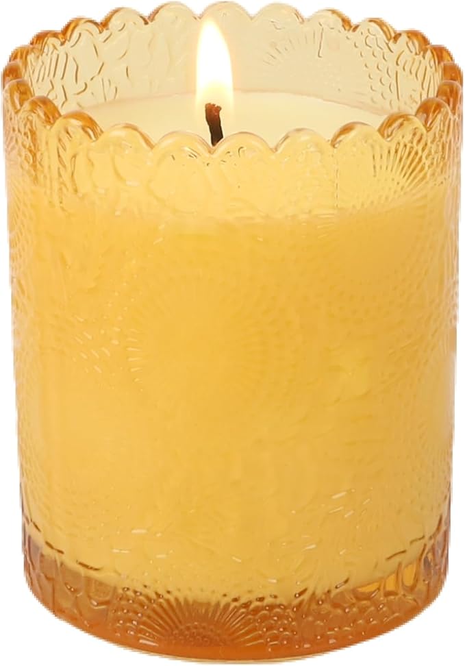 Scented Candles Natural Soy Candle for Home Large Glass Jar Candles 8oz Single Wick Candle Over 50 Hours of Burn Time for Creating Relaxing Ambience & Holiday Gifting(Citrus)