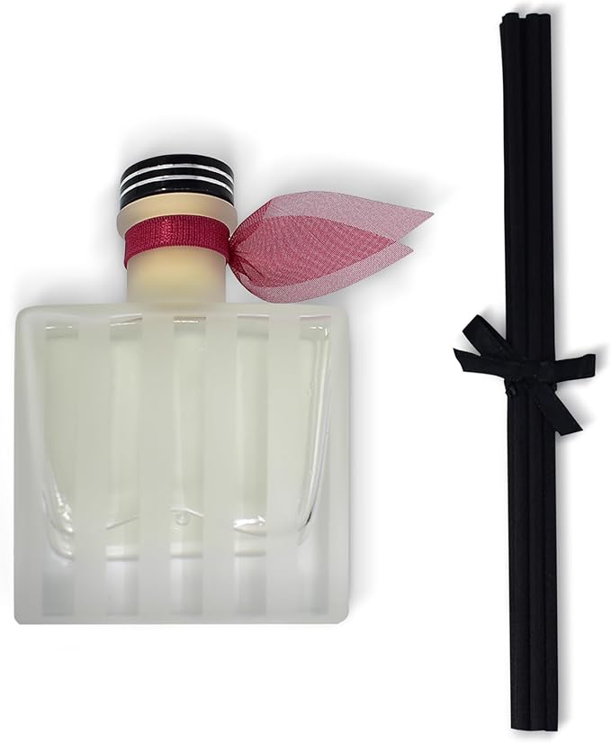 LOVSPA Red Currant Reed Diffuser and Scented Sticks Gift Set - Tart Red Currants, Vanilla, Lime & Raspberry Scent Notes - Diffuser for Large Rooms - Made in The USA