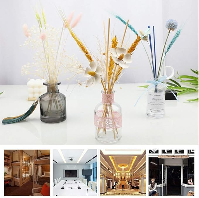 1PCS 150ml/5oz Empty Refillable Glass Diffuser Bottle Diffuser Jars Aromatherapy Storage Container Fragrance Accessories Use for DIY Replacement Reed Diffuser Sticks Crafts Decor (Blue)