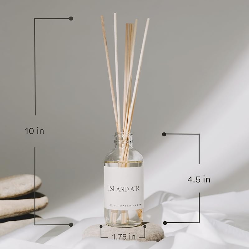 Sweet Water Decor Fresh Apple Blossom Reed Diffuser Set - Apple Blossom, Pear, and Sandalwood Scented Diffusers - Scent Diffusers for Home, Long Lasting Fragrance, Made in the USA