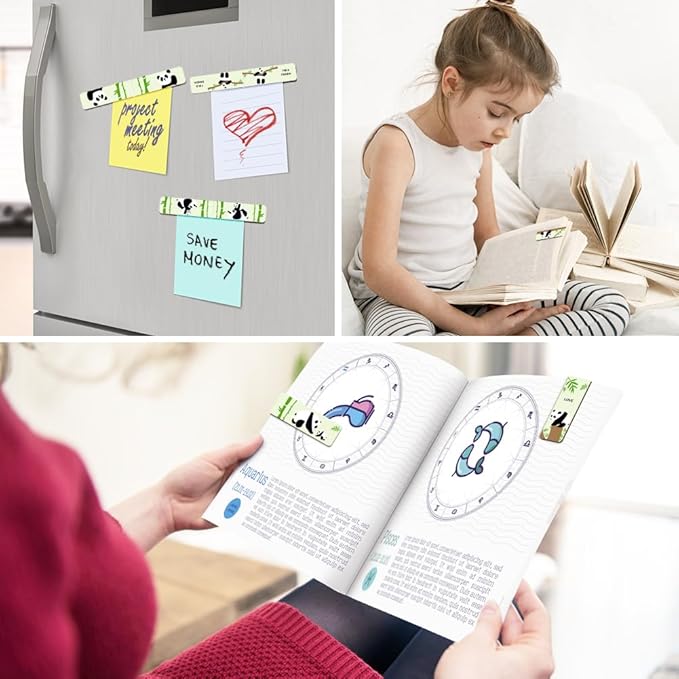 UpUDo 12 Pack Magnetic Bookmark, Book Marker Clip for Teachers, Students, Book Lovers, Printing on 2 Side