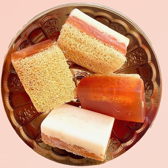 Natural Handmade Donkey Milk & Honey Soap Bar With Pumpkin Fiber 120gr | Anti Ageing | Anti Wrinkle | Effective For Acne And Eczema