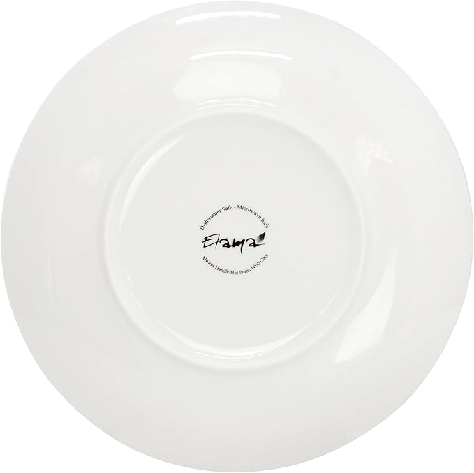 Elama Tulip Fields 16 Piece Abstract Floral Round Porcelain Dinnerware Set, Tableware Set, Serveware Set (Tulip Fields)
