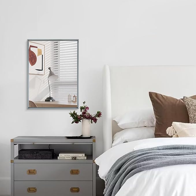 AAZZKANG Rectangle Metal Framed Mirrors 26"x18" Modern Hanging Mirror Large with Aluminum Frame for Bathroom Bedroom Living Room Entryway Home Decor